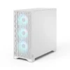 Fractal Design Pop 2 Air White TG RGB Mid-Tower Case, Tempered Glass, 3x RGB Fans, Up to 360mm Radiator - FD-C-POA2A-04