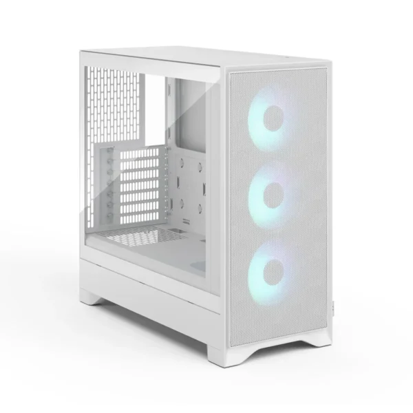 Fractal Design Pop 2 Air White TG RGB Mid-Tower Case, Tempered Glass, 3x RGB Fans, Up to 360mm Radiator - FD-C-POA2A-04