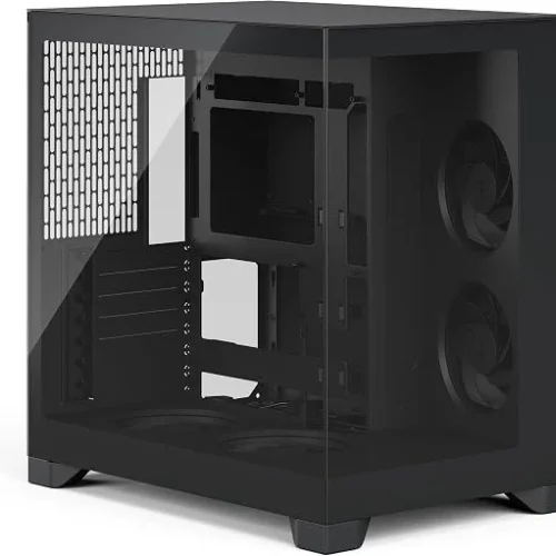 Fractal Design Pop 2 Vision Dual Chamber ATX Case, Panoramic Tempered Glass, 4x RGB Fans, Black - FD-C-POV2A-01