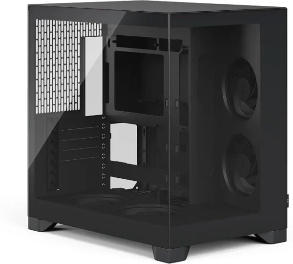 Fractal Design Pop 2 Vision Dual Chamber ATX Case, Panoramic Tempered Glass, 4x RGB Fans, Black - FD-C-POV2A-01