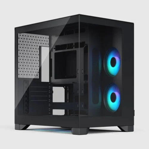 Fractal Design Pop 2 Vision Dual Chamber ATX Case, Panoramic Tempered Glass, 4x RGB Fans, Black - FD-C-POV2A-02