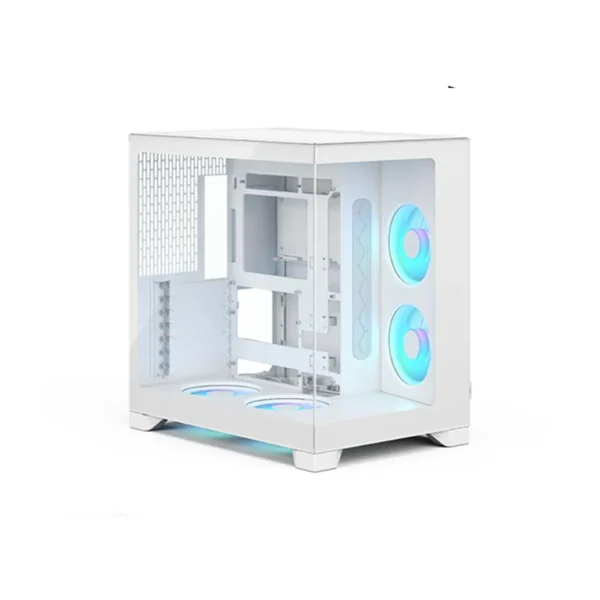Fractal Design Pop 2 Vision Dual Chamber ATX Case, Panoramic Tempered Glass, 4x RGB Fans, White - FD-C-POV2A-03