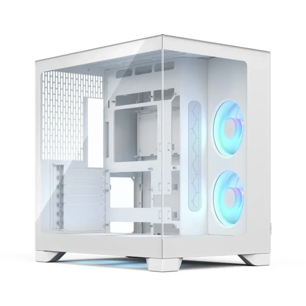 Fractal Design Pop 2 Vision Dual Chamber ATX Case, Panoramic Tempered Glass, 4x RGB Fans, White - FD-C-POV2A-03