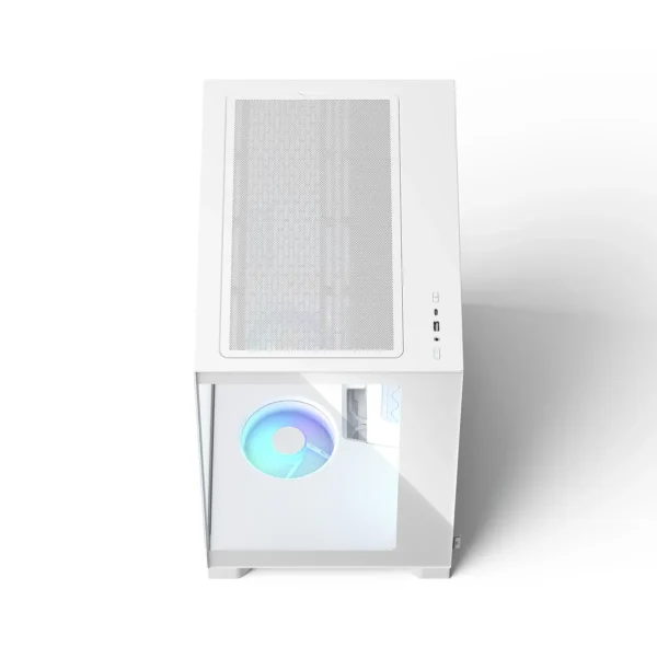 Fractal Design Pop 2 Vision Dual Chamber ATX Case, Panoramic Tempered Glass, 4x RGB Fans, White - FD-C-POV2A-03