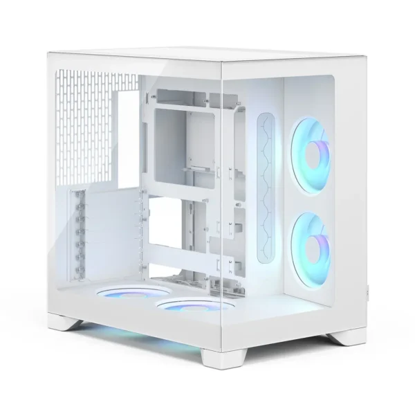 Fractal Design Pop 2 Vision Dual Chamber ATX Case, Panoramic Tempered Glass, 4x RGB Fans, White - FD-C-POV2A-03