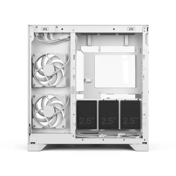 Fractal Design Pop 2 Vision Dual Chamber ATX Case, Panoramic Tempered Glass, 4x RGB Fans, White - FD-C-POV2A-03