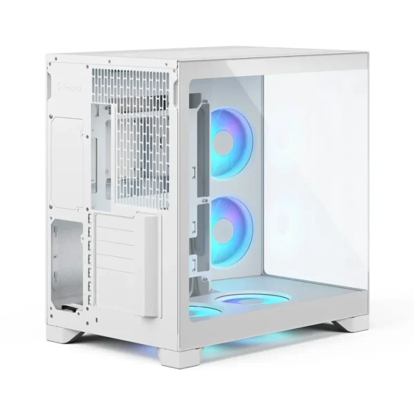 Fractal Design Pop 2 Vision Dual Chamber ATX Case, Panoramic Tempered Glass, 4x RGB Fans, White - FD-C-POV2A-03