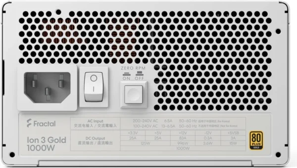 0e974b249feb22d6deddb4f3720be534-hi Fractal Design Ion 3 Gold 1000W 80 PLUS Gold ATX 3.1 Fully Modular Power Supply White - FD-P-IA3G-101-US-WT