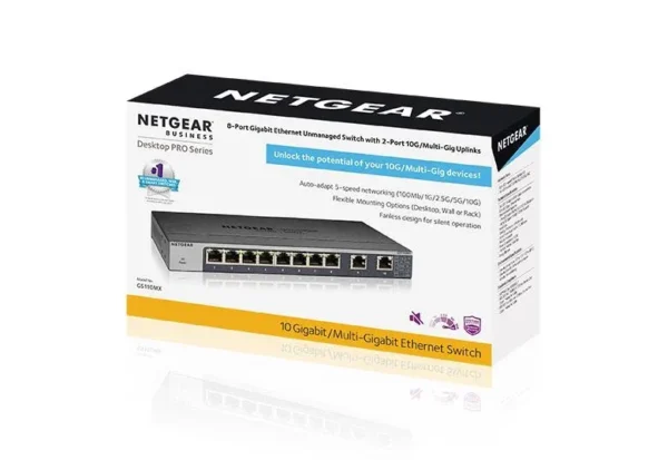 GS110MX_productcarousel_4_tcm148-100414 NETGEAR 8-Port Gigabit Ethernet Unmanaged Switch with 2-Port 5-Speed Multi-Gigabit Uplinks - GS110MX-100PES