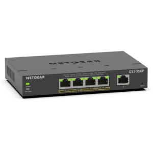 NETGEAR - 5-Port Gigabit Ethernet PoE+ Compliant Managed Switch - 63W Budget - 10 Gb/s Switching Capacity - GS305EP-100NAS