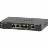 NETGEAR - 5-Port Gigabit Ethernet Plus Switch - 4x PoE+ 120W Total Power Budget - 10Gbps Fabric - GS305EPP-100NAS