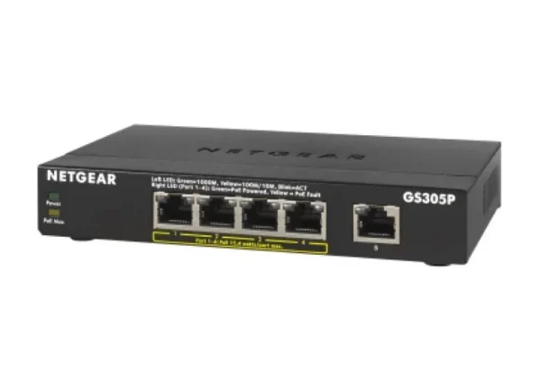 efec00c58b853ff40fe26c40c909b9d67f676620_1662865__normalized_image1 NETGEAR - 5-Port Gigabit Ethernet Unmanaged PoE+ Switch - 4x PoE Ports 63W Budget - Fanless Metal Design - GS305P-200PES