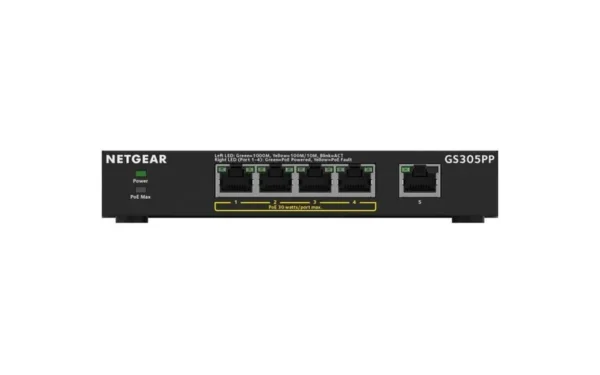 gs305pp_productcarousel_1_tcm148-106079 NETGEAR - 5-Port Gigabit Ethernet PoE+ Unmanaged Switch 83W - GS305PP-100PES