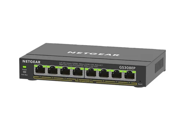 1672998940NETGS308EP-100UKS_1 NETGEAR - 8-Port Gigabit PoE+ Smart Managed Plus Network Switch with 16 Gbps Capacity and VLAN Support - GS308EP-100UKS