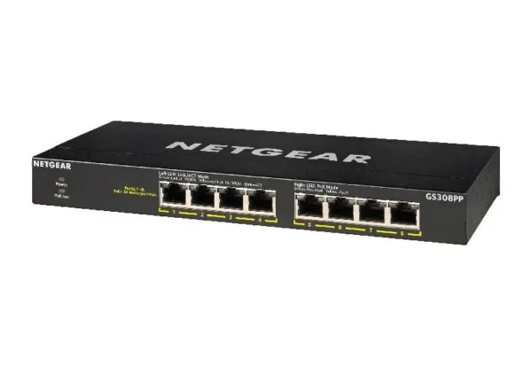 GS308pp_Productcarousel_hero_image_tcm148-102915 NETGEAR - 8-Port Gigabit Unmanaged PoE+ Switch - 83W FlexPoE Budget & Fanless Metal Design - GS308PP-100NAS