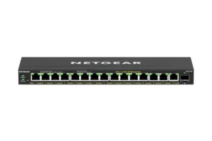 NETGEAR - 16-Port Gigabit Plus Switch with 15 PoE+ Ports (180W), SFP Uplink & VLAN Management - GS316EP-100PES