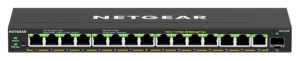NETGEAR 16-Port PoE+ Gigabit Ethernet Plus Switch with 180W Power Budget and 1 SFP Port - GS316EP-100UKS