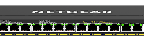 NETGEAR 16-Port PoE+ Gigabit Ethernet Plus Switch with 180W Power Budget and 1 SFP Port - GS316EP-100UKS