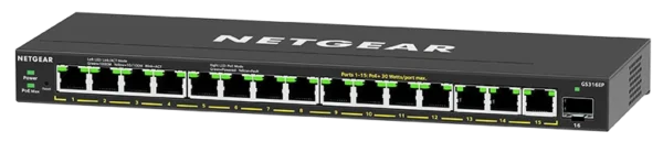 1639140127GS316EP-2 NETGEAR 16-Port PoE+ Gigabit Ethernet Plus Switch with 180W Power Budget and 1 SFP Port - GS316EP-100UKS