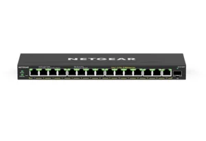 NETGEAR - 16-Port Gigabit Plus Switch with 15 PoE+ Ports 231W Power Budget and 1 SFP Uplink - GS316EPP-100PES