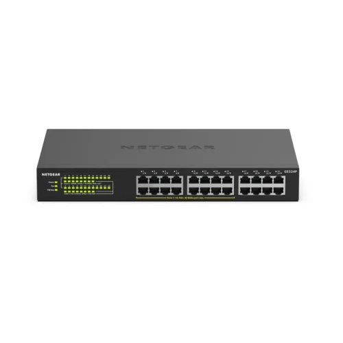 NETGEAR 24-Port Gigabit Ethernet Unmanaged PoE+ Switch with 16-Port PoE+ (190W) - Rackmount/Desktop - GS324P-100EUS