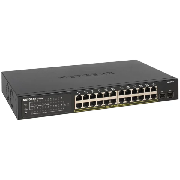 8698426 NETGEAR S350 Series 24-Port Gigabit Smart Managed Pro PoE+ Switch with 2 SFP Ports - GS324TP-100NAS