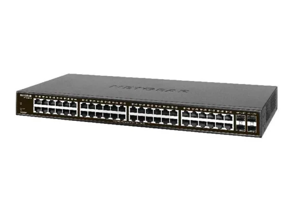 Unmanaged_GS348PP-19_tcm148-134827 NETGEAR - 48-Port Gigabit Unmanaged PoE+ Switch with 24 PoE+ Ports and 380W Power Budget - GS348PP-100AJS