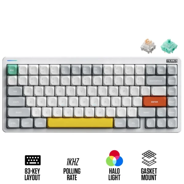 SKU-6976604915603 NuPhy Halo75 V2 75% 83-Key Wireless Mechanical Keyboard Iconic White Blush Switch - Halo75 V2(White/Blush)