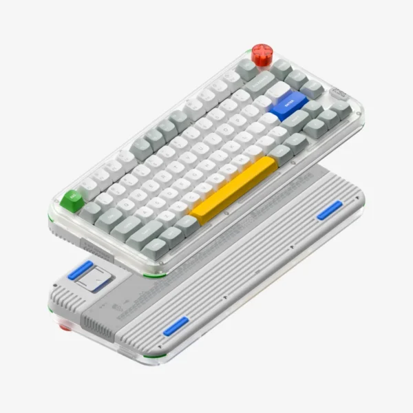 Kick75_High-Profile NuPhy Kick75 Tape Gray 75% Low-Profile Tri-Mode Custom Mechanical Keyboard Blush Nano - Kick75(Tape Gray/Blush nano)-IO