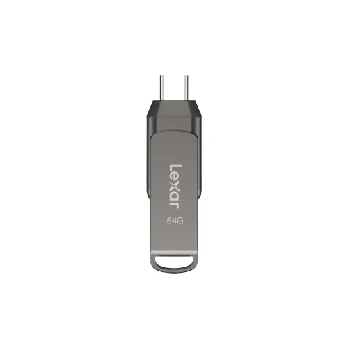 Lexar JumpDrive D400 OTG 64GB Dual Drive USB 3.1 Type-C and Type-A Black - LJDD400064G-BNQNG