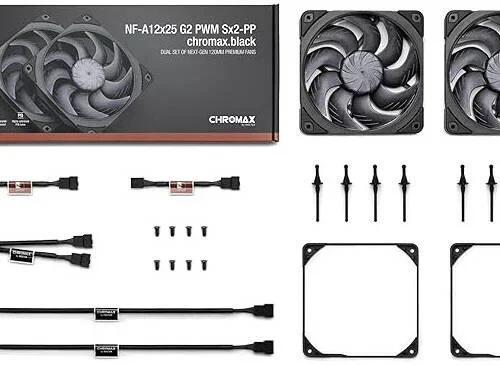 Noctua NF-A12x25 G2 PWM Sx2-PP Next-Gen 120mm Quiet Cooling Fan 2-Pack Speed-Offset Set - NF-A12x25 G2 PWM SX2-PP