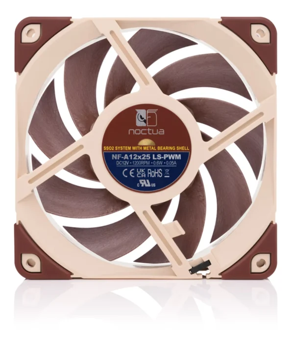 Noctua NF-A12x25 LS-PWM 120mm Premium Quiet Case Fan 1200 RPM 32.78 CFM SSO2 Bearing - NF-A12x25 LS-PWM