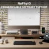 6942689200569-8 NuPhy Node100 Full-Size Low-Profile Wireless Mechanical Keyboard Ink Gray Blush Nano - Node100(Gray/Blush Nano)