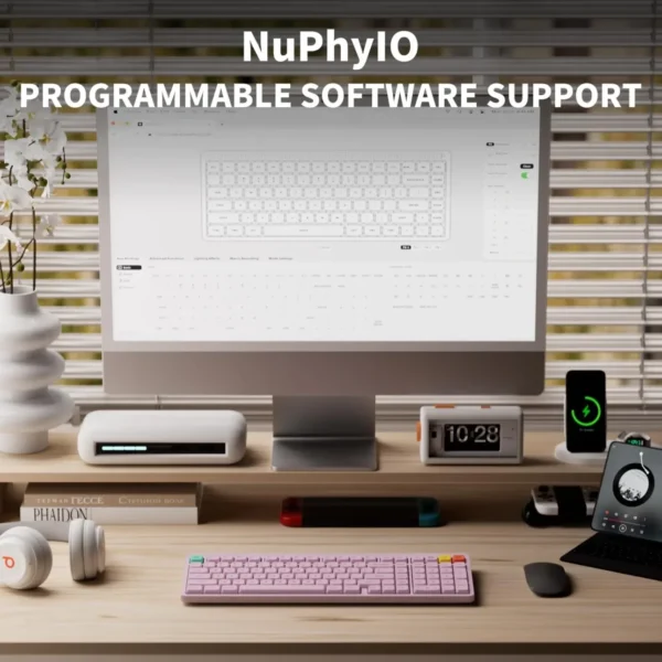 713c6PJZiSL._AC_SL1500 NuPhy Node100 Full-Size Low-Profile Wireless Mechanical Keyboard Light Pink Blush Nano - Node100(Pink/Blush Nano)