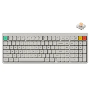 NuPhy Node100 Full-Size Low-Profile Wireless Mechanical Keyboard Lunar White Blush Nano - Node100(White/Blush Nano)