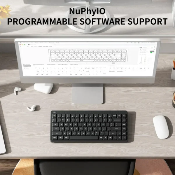 NuPhy Node75 75% Hot-Swappable Tri-Mode Wireless Mechanical Keyboard Ink Gray Blush Nano - Node75(Gray/Blush Nano)
