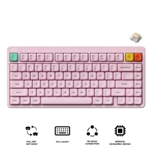 NuPhy Node75 75% Tri-Mode Wireless Mechanical Keyboard Light Pink Blush Max Switch - Node75(Pink/Blush Max)