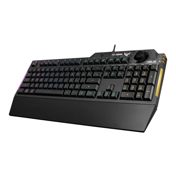 ASUS TUF Gaming K1 RGB Wired Gaming Keyboard with Dedicated Volume Knob - Spill-Resistant - RA04 TUF K1/US