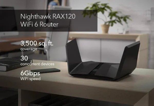 NETGEAR Nighthawk RAX120 12-Stream AX6000 Dual-Band WiFi 6 Router - RAX120-100EUS