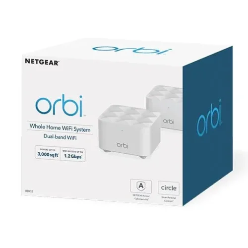 NETGEAR - Orbi AC1200 Dual-Band Whole Home Mesh WiFi System - Router & 1 Satellite with Armor Security - RBK12-100PRR