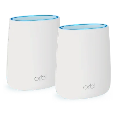 NETGEAR - Orbi AC2200 Tri-Band Whole Home Mesh WiFi System - Gigabit Ports & NETGEAR Armor - RBK20-100SQR