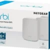 NETGEAR - Orbi AX1800 Dual-Band WiFi 6 Mesh System, Router + 2 Satellites, 1.8Gbps Coverage - RBK353-100EUS