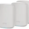 NETGEAR - Orbi AX1800 Dual-Band WiFi 6 Mesh System, Router + 2 Satellites, 1.8Gbps Coverage - RBK353-100EUS
