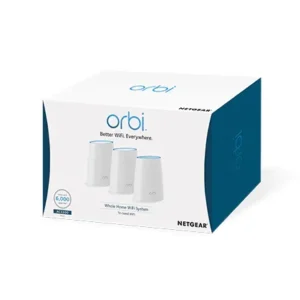 NETGEAR Orbi AC2200 Tri-Band Whole Home Mesh WiFi System Router and 2 Satellites Bundle - RBK43-100UKS