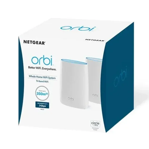 NETGEAR - AC3000 Tri-Band Whole Home Mesh WiFi System - 5,000 Sq. Ft. Coverage with Gigabit Ports - RBK50-100SQR