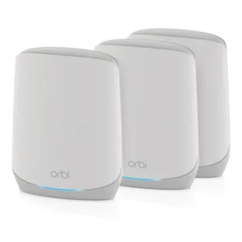 NETGEAR - Orbi AX5400 Tri-Band WiFi 6 Mesh System - 7,500 Sq. Ft. Coverage & 7 Gigabit Ports - RBK763S-100EUS