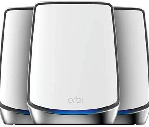 NETGEAR Orbi AX6000 Tri-Band WiFi 6 Whole-Home Mesh System Router and Two Satellites - RBK853-100EUS