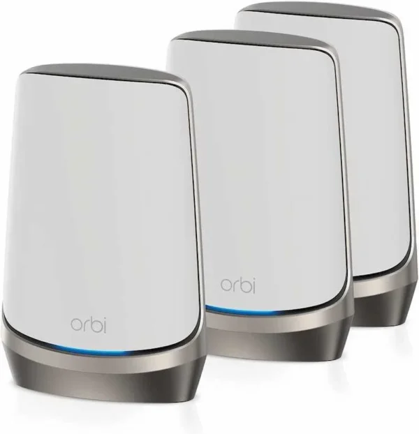 NETGEAR Orbi 960 Series Quad-Band AXE11000 WiFi 6E Mesh Router System 3-Pack White - RBKE963-100APS