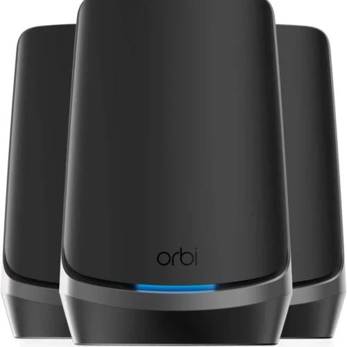 NETGEAR Orbi 960 Series Quad-Band WiFi 6E Mesh System 10.8Gbps (3-Pack, Black) - RBKE963B-100APS