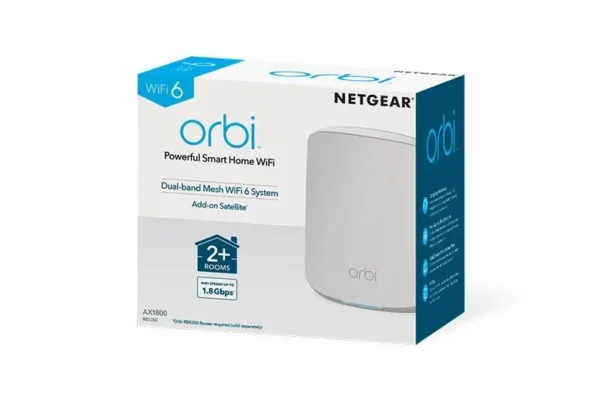 5_bb830138-ef5f-416f-9df4-b4b940b0f88a NETGEAR - Orbi AX1800 Dual-Band WiFi 6 Mesh Add-on Satellite, 1.8Gbps Speeds, 2 Gigabit Ports - RBS350-100EUS